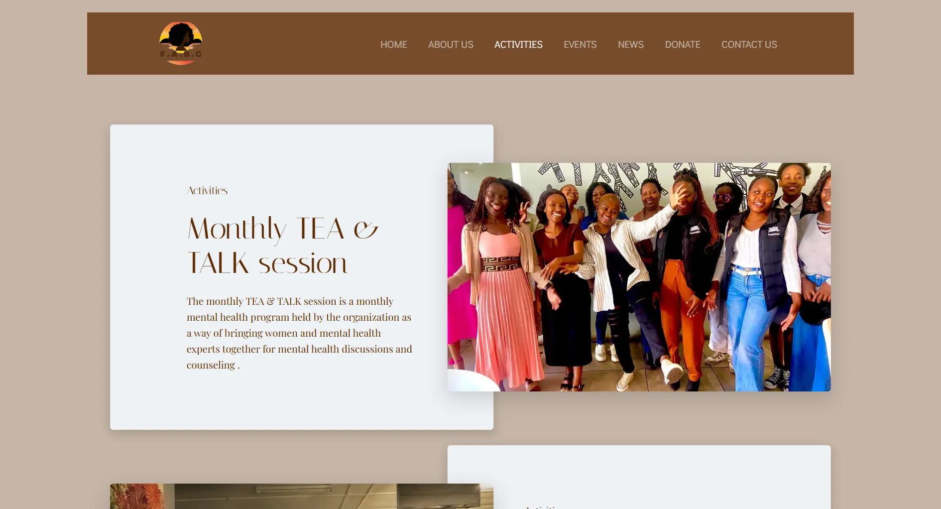 F.A.B.G. Foundation Mobile Experience - Accessible NGO Platform